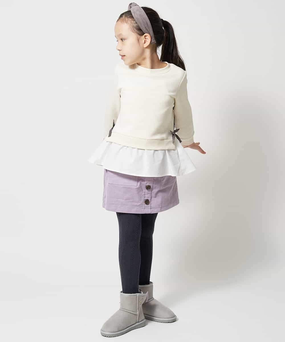 KJLLJ10029 a.v.v KIDS(アー・ヴェ・ヴェ) [100-130]コーデュロイワークラップパンツ[WEB限定サイズ] ラベンダー