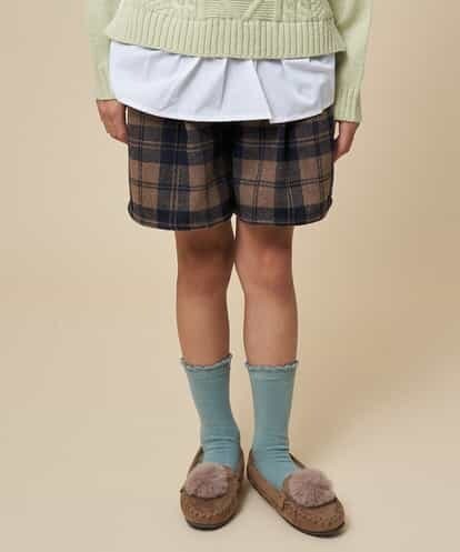 KJLLJ20029  [100-130]シャギーチェックキュロット[WEB限定サイズ]