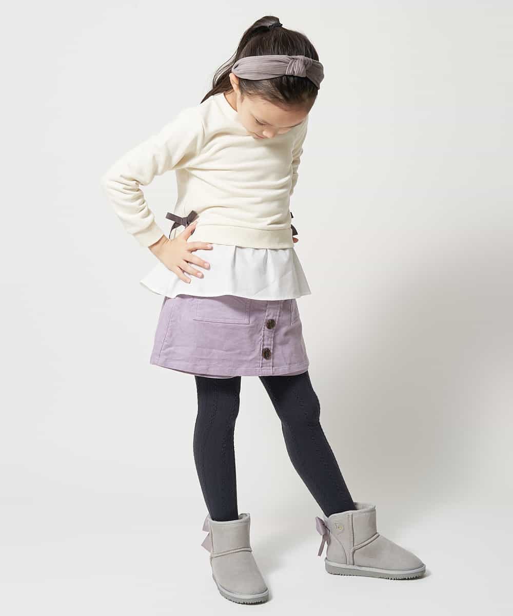 KJLLK10034 a.v.v KIDS(アー・ヴェ・ヴェ) [140-150]コーデュロイワークラップパンツ ラベンダー