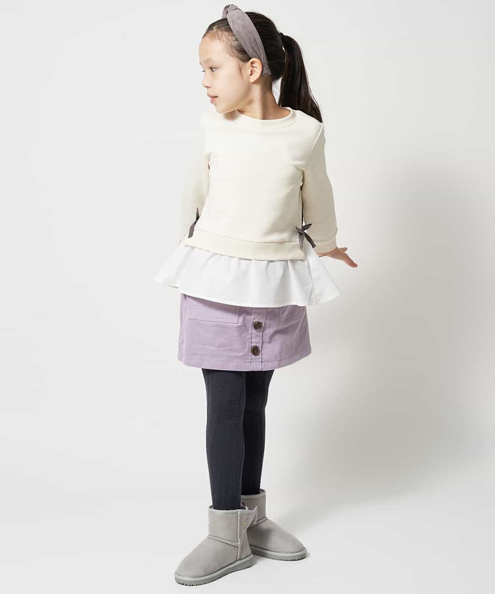 KJLLK10034 a.v.v KIDS(アー・ヴェ・ヴェ) [140-150]コーデュロイワークラップパンツ ラベンダー