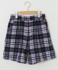 KJLLM61029 a.v.v KIDS(アー・ヴェ・ヴェ) [100-130]シャギーチェックショートパンツ ネイビー