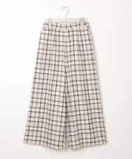KJLLM64034 a.v.v KIDS(アー・ヴェ・ヴェ) [100-130]サスペンダー付きチェック柄ワイドパンツ ベージュ