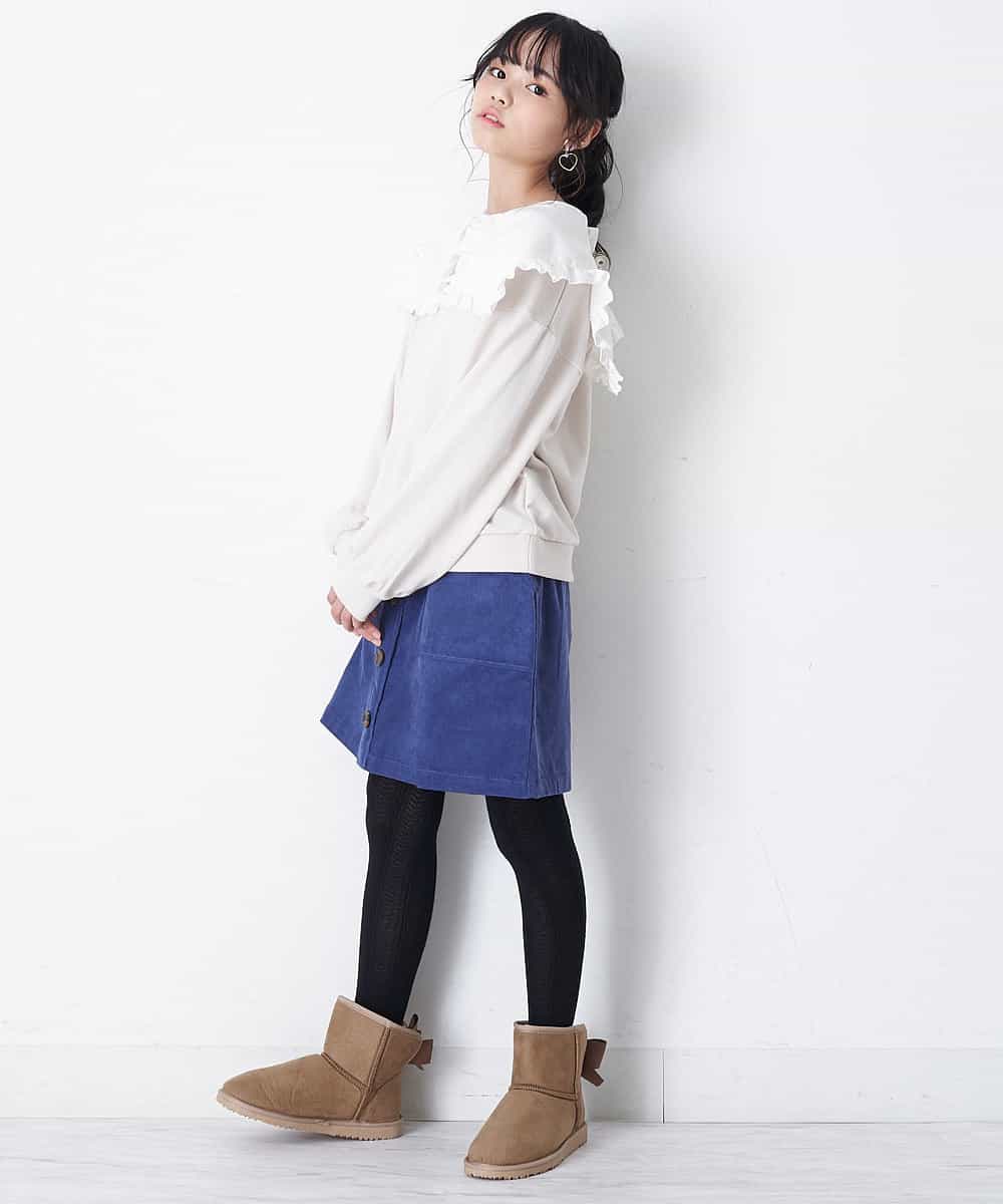 KJLLO60039 a.v.v KIDS(アー・ヴェ・ヴェ) [160]フロントボタンコーデュロイスカパン ベージュ