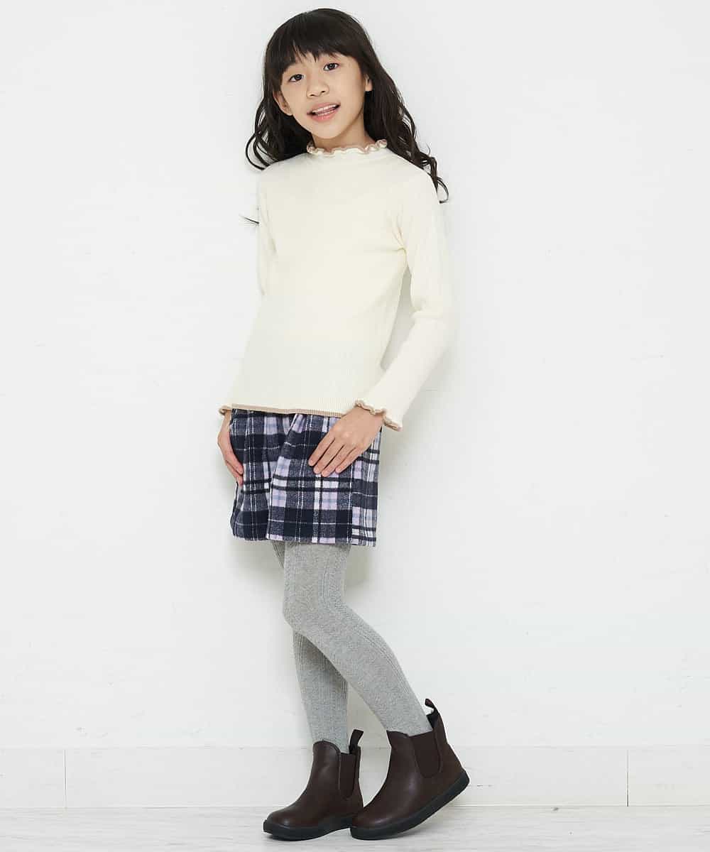 KJLLO61039 a.v.v KIDS(アー・ヴェ・ヴェ) [160]シャギーチェックショートパンツ ベージュ