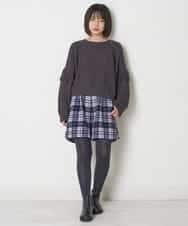 KJLLO61039 a.v.v KIDS(アー・ヴェ・ヴェ) [160]シャギーチェックショートパンツ ベージュ