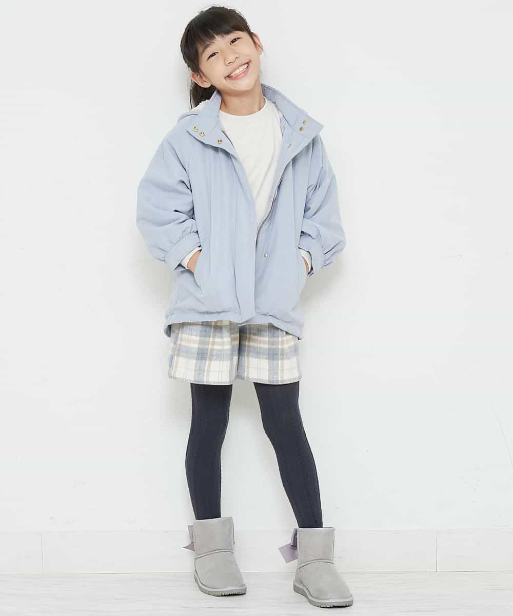 KJLLO61039 a.v.v KIDS(アー・ヴェ・ヴェ) [160]シャギーチェックショートパンツ ベージュ