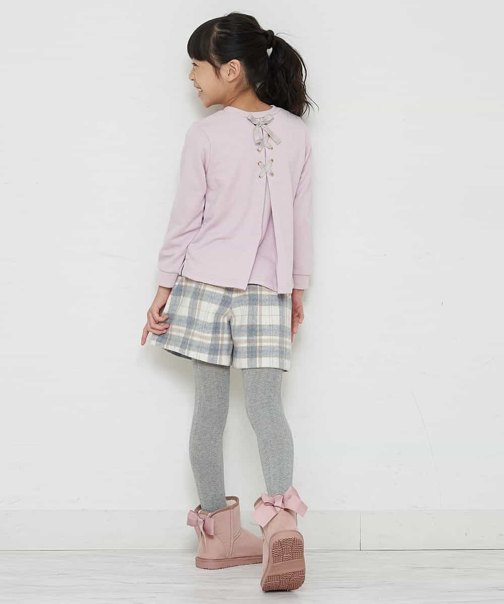 KJLLO61039 a.v.v KIDS(アー・ヴェ・ヴェ) [160]シャギーチェックショートパンツ ベージュ