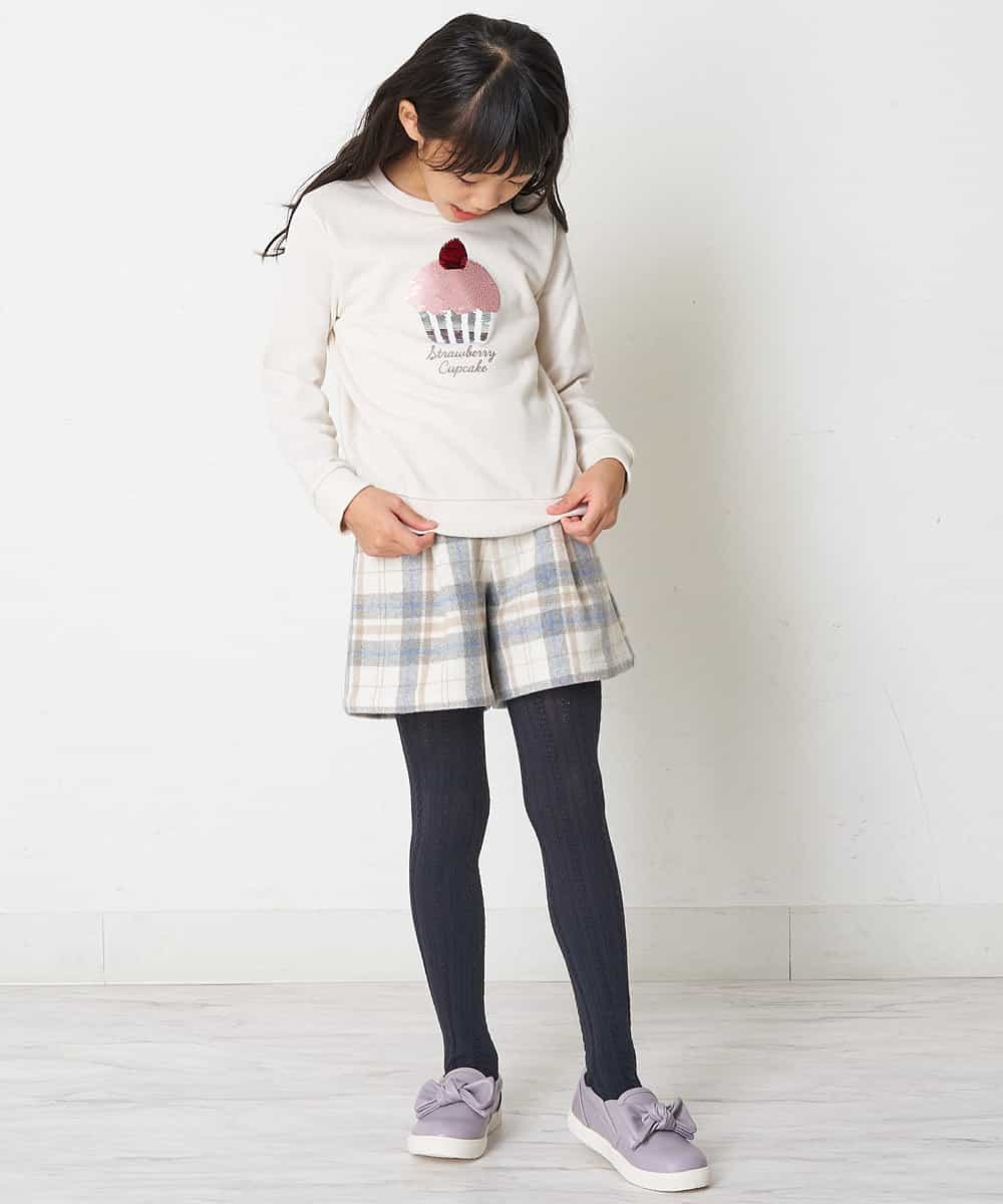 KJLLO61039 a.v.v KIDS(アー・ヴェ・ヴェ) [160]シャギーチェックショートパンツ ベージュ