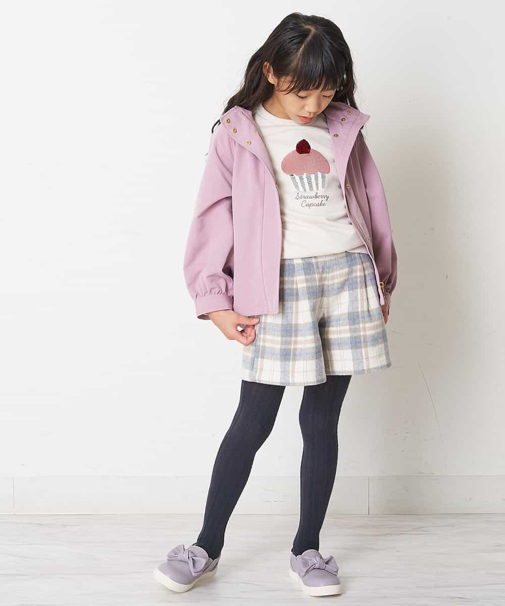 KJLLO61039 a.v.v KIDS(アー・ヴェ・ヴェ) [160]シャギーチェックショートパンツ ベージュ