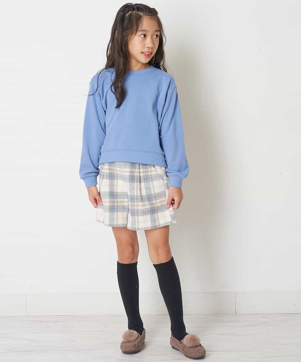 KJLLO61039 a.v.v KIDS(アー・ヴェ・ヴェ) [160]シャギーチェックショートパンツ ベージュ