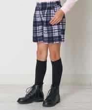 KJLLO61039 a.v.v KIDS(アー・ヴェ・ヴェ) [160]シャギーチェックショートパンツ ベージュ