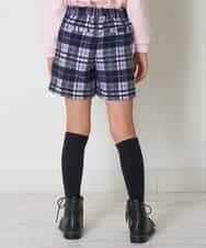 KJLLO61039 a.v.v KIDS(アー・ヴェ・ヴェ) [160]シャギーチェックショートパンツ ベージュ