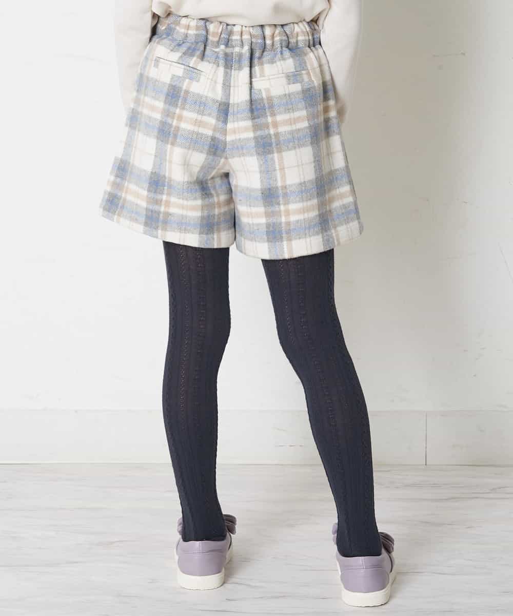 KJLLO61039 a.v.v KIDS(アー・ヴェ・ヴェ) [160]シャギーチェックショートパンツ ベージュ