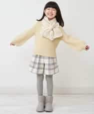 KJLLO61039 a.v.v KIDS(アー・ヴェ・ヴェ) [160]シャギーチェックショートパンツ ベージュ
