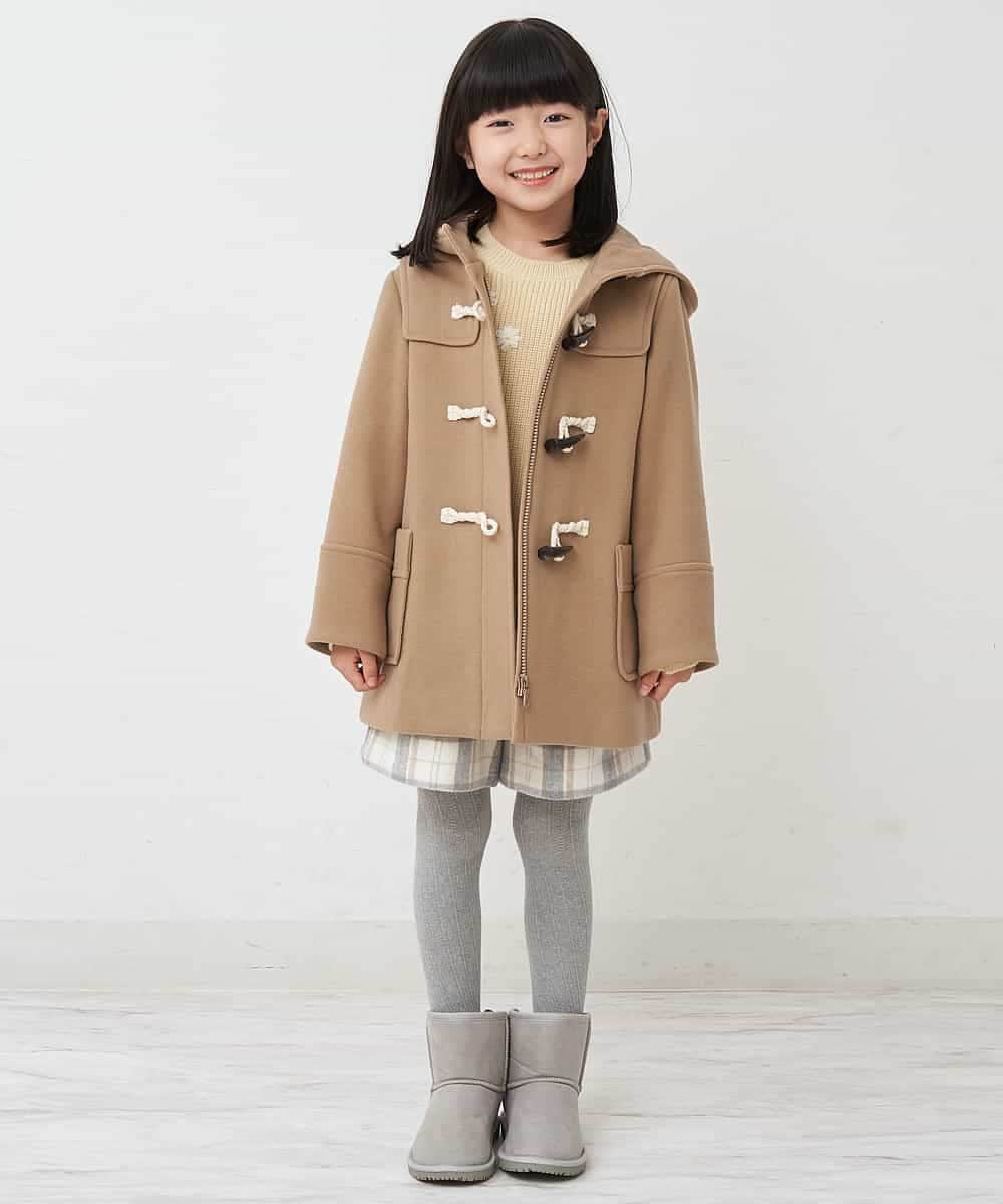 KJLLO61039 a.v.v KIDS(アー・ヴェ・ヴェ) [160]シャギーチェックショートパンツ ベージュ