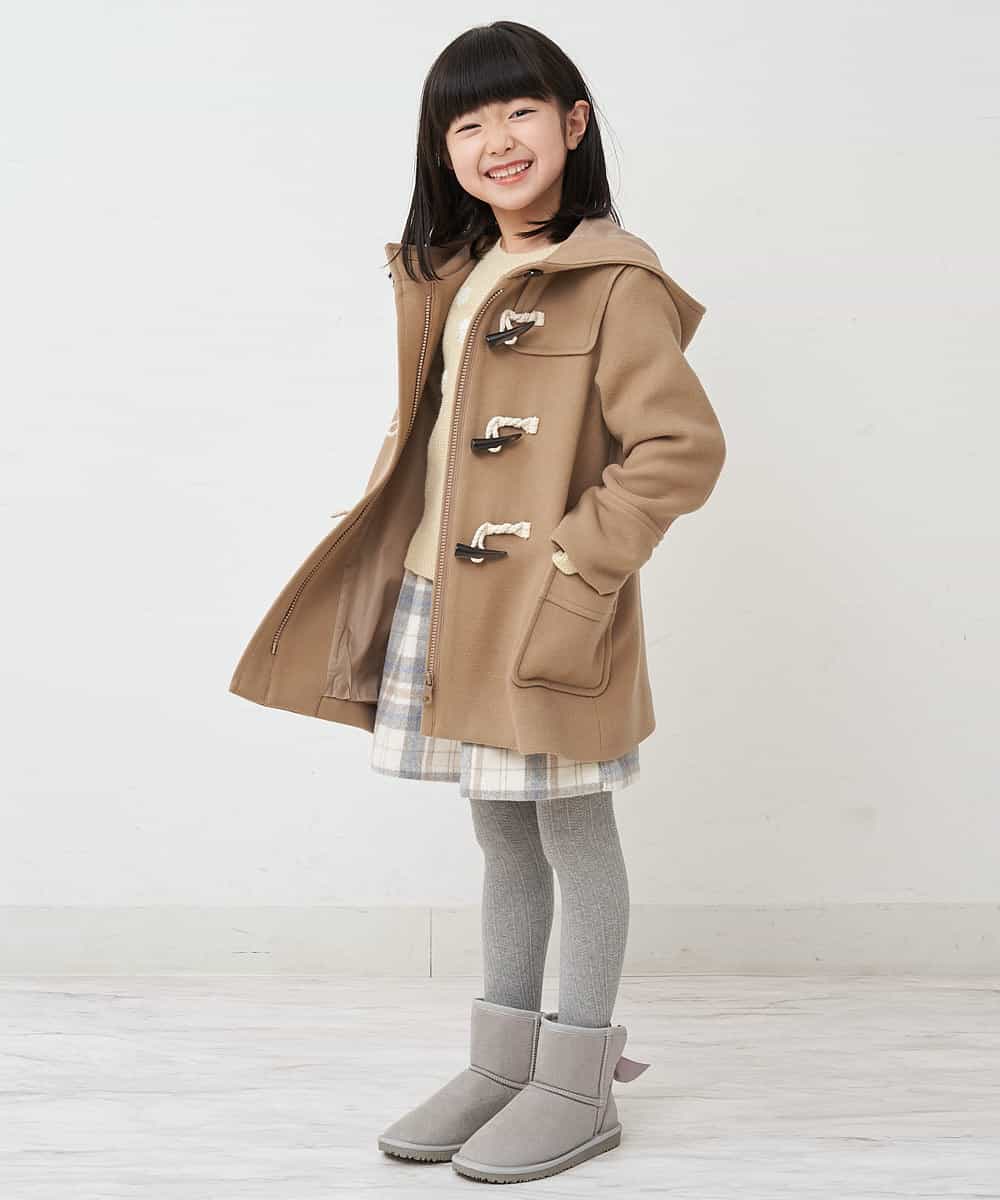 KJLLO61039 a.v.v KIDS(アー・ヴェ・ヴェ) [160]シャギーチェックショートパンツ ベージュ