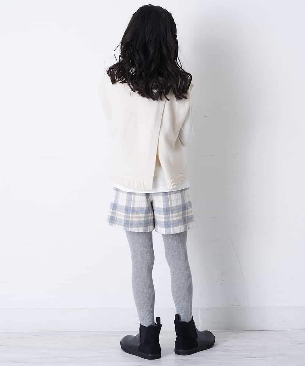 KJLLO61039 a.v.v KIDS(アー・ヴェ・ヴェ) [160]シャギーチェックショートパンツ ベージュ