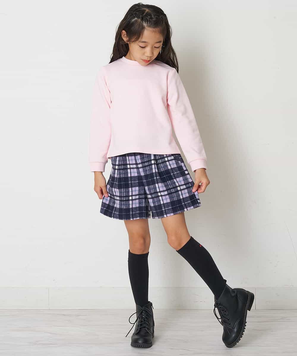 KJLLO61039 a.v.v KIDS(アー・ヴェ・ヴェ) [160]シャギーチェックショートパンツ ベージュ