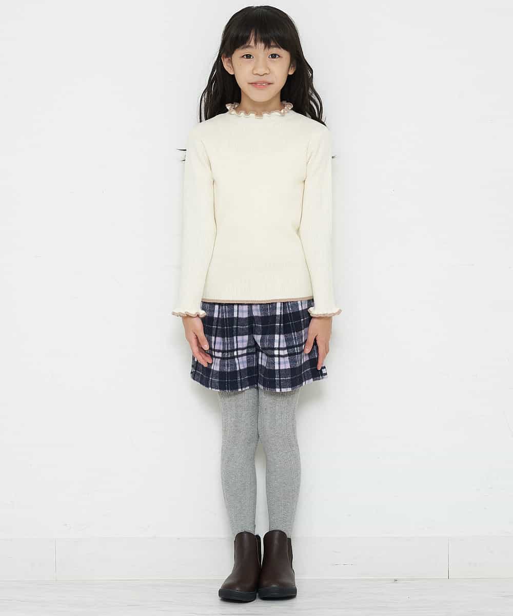 KJLLO61039 a.v.v KIDS(アー・ヴェ・ヴェ) [160]シャギーチェックショートパンツ ベージュ