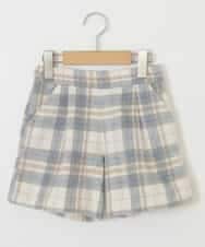 KJLLO61039 a.v.v KIDS(アー・ヴェ・ヴェ) [160]シャギーチェックショートパンツ ベージュ