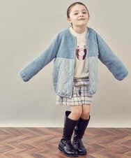 KJLLP60029 a.v.v KIDS(アー・ヴェ・ヴェ) [100-130]シャギーチェックショートパンツ ライトブルー
