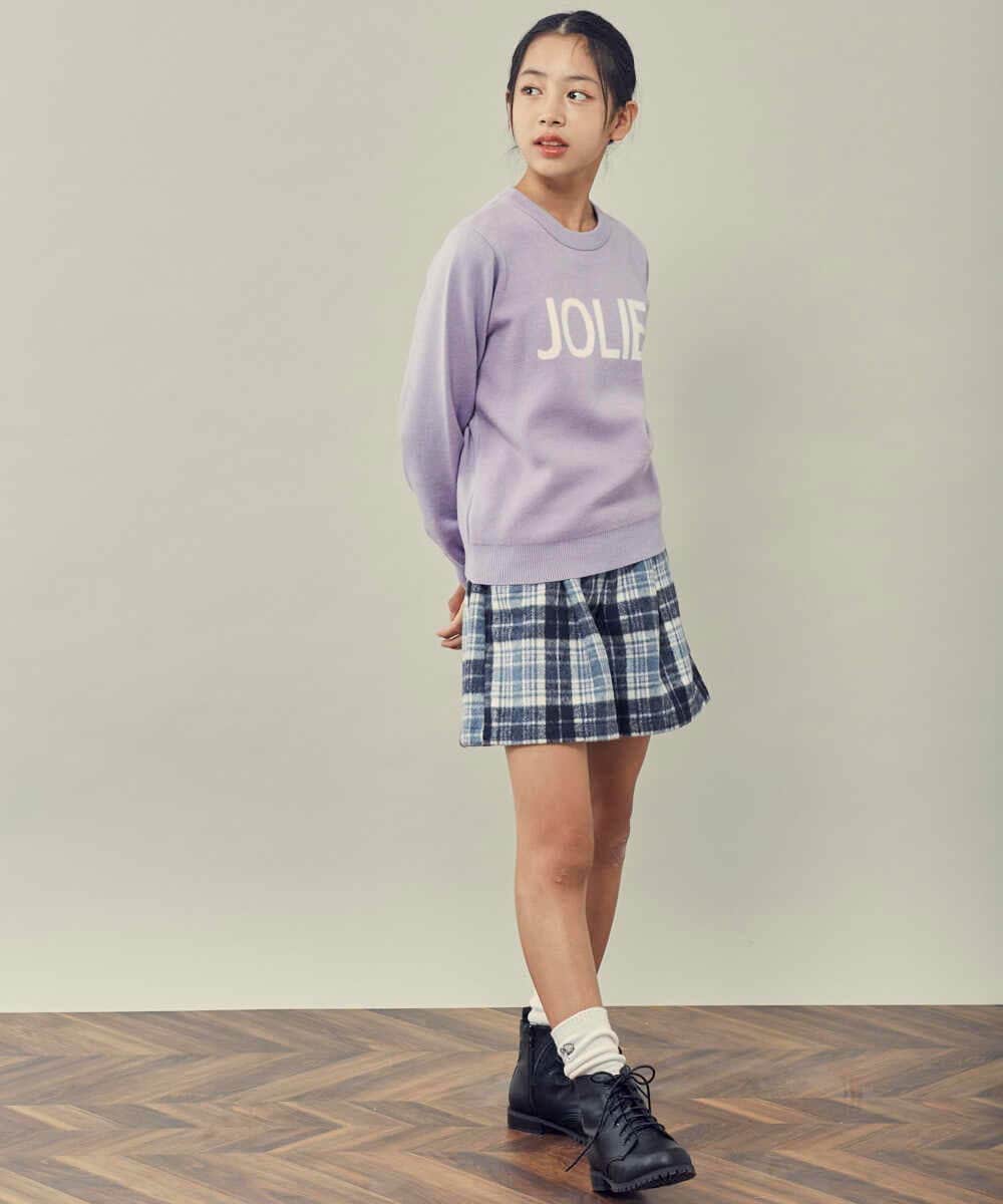 KJLLP60029 a.v.v KIDS(アー・ヴェ・ヴェ) [100-130]シャギーチェックショートパンツ ライトブルー