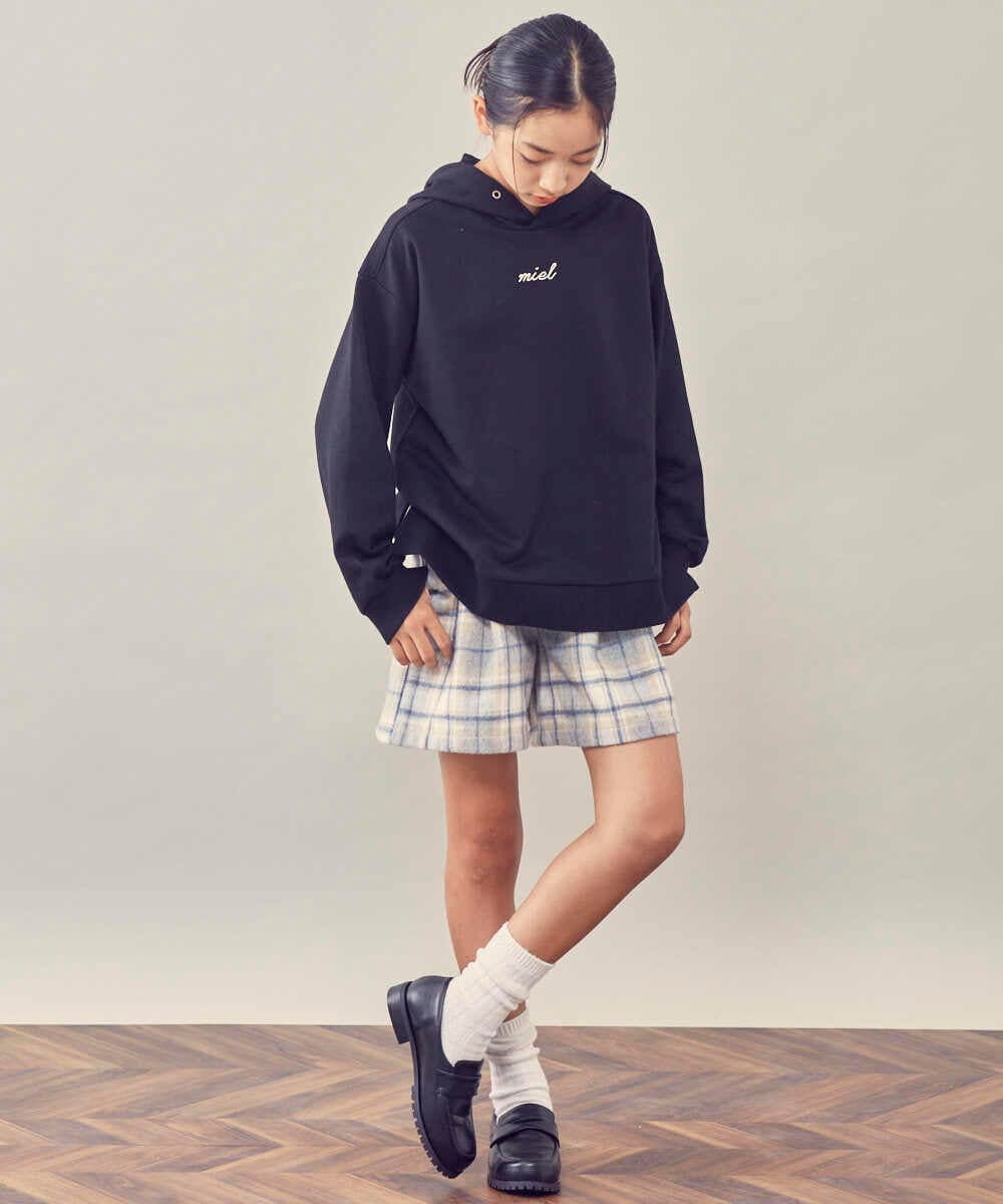 KJLLP60029 a.v.v KIDS(アー・ヴェ・ヴェ) [100-130]シャギーチェックショートパンツ ライトブルー