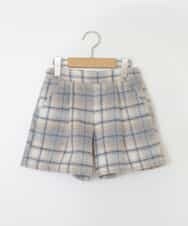 KJLLP60029 a.v.v KIDS(アー・ヴェ・ヴェ) [100-130]シャギーチェックショートパンツ ベージュ