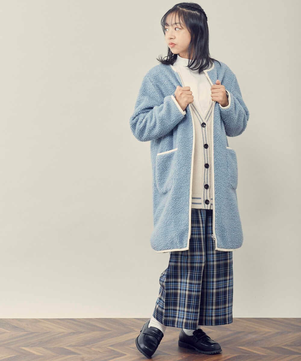 KJLLP61034 a.v.v KIDS(アー・ヴェ・ヴェ) [100-130]【2WAY】サスペンダー付きチェック柄パンツ アイボリー