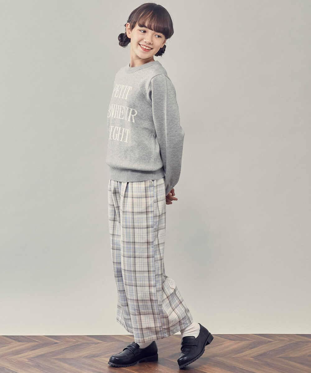KJLLP61034 a.v.v KIDS(アー・ヴェ・ヴェ) [100-130]【2WAY】サスペンダー付きチェック柄パンツ アイボリー
