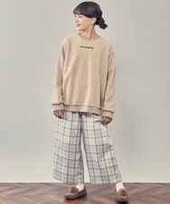KJLLP61034 a.v.v KIDS(アー・ヴェ・ヴェ) [100-130]【2WAY】サスペンダー付きチェック柄パンツ アイボリー