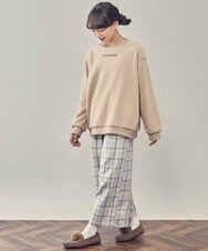 KJLLP61034 a.v.v KIDS(アー・ヴェ・ヴェ) [100-130]【2WAY】サスペンダー付きチェック柄パンツ アイボリー