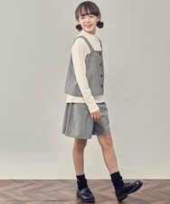 KJLLP66029 a.v.v KIDS(アー・ヴェ・ヴェ) [100-130]バックル付きチェック柄キュロット ブラウン