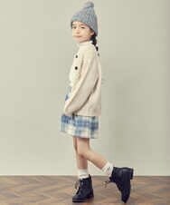 KJLLQ60034 a.v.v KIDS(アー・ヴェ・ヴェ) [140-150]シャギーチェックショートパンツ ベージュ