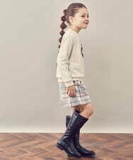 KJLLQ60034 a.v.v KIDS(アー・ヴェ・ヴェ) [140-150]シャギーチェックショートパンツ ベージュ