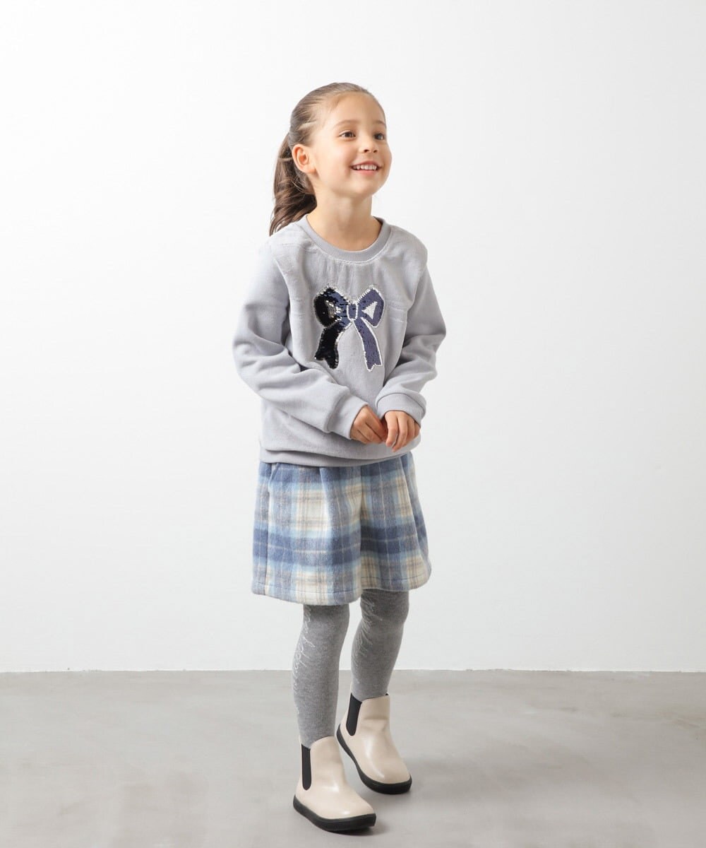 KJLLQ60034 a.v.v KIDS(アー・ヴェ・ヴェ) [140-150]シャギーチェックショートパンツ ベージュ