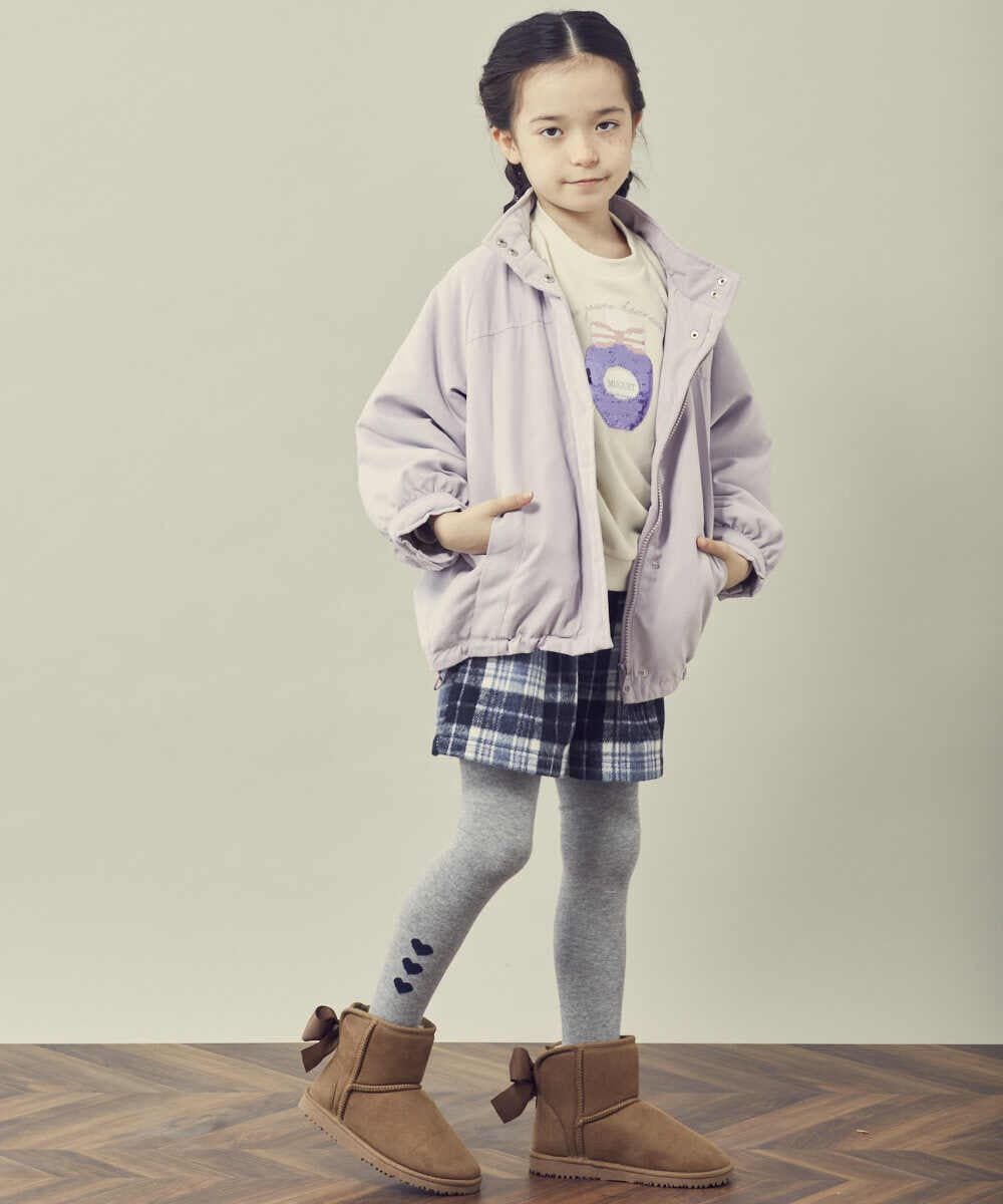 KJLLQ60034 a.v.v KIDS(アー・ヴェ・ヴェ) [140-150]シャギーチェックショートパンツ ベージュ