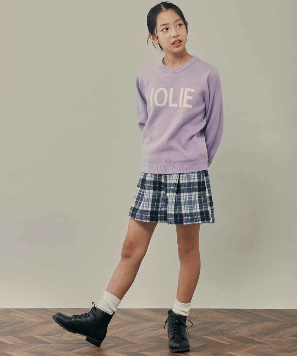 KJLLQ60034 a.v.v KIDS(アー・ヴェ・ヴェ) [140-150]シャギーチェックショートパンツ ベージュ