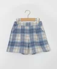 KJLLQ60034 a.v.v KIDS(アー・ヴェ・ヴェ) [140-150]シャギーチェックショートパンツ ライトブルー