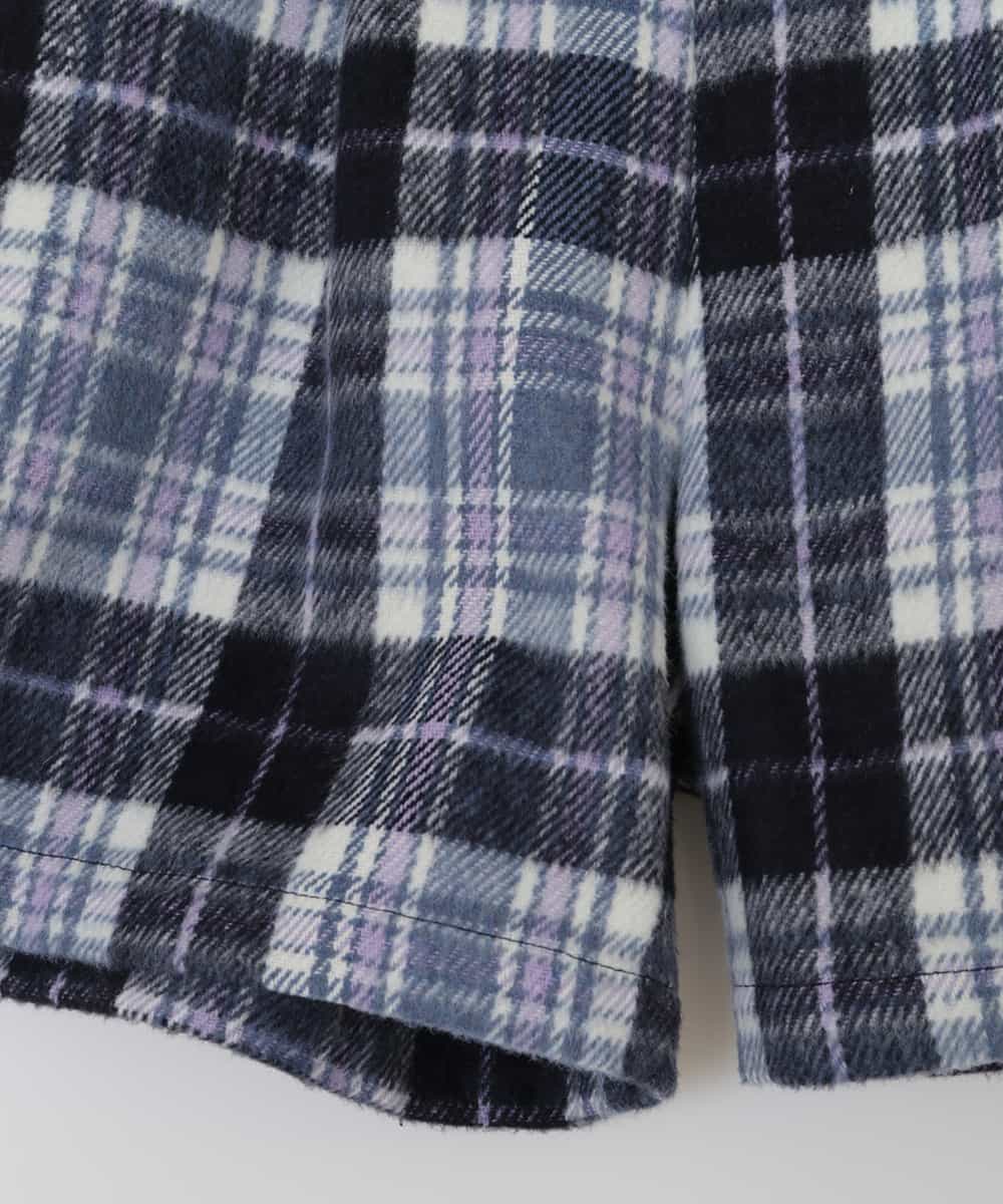 KJLLQ60034 a.v.v KIDS(アー・ヴェ・ヴェ) [140-150]シャギーチェックショートパンツ ネイビー