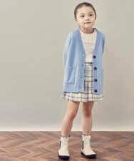 KJLLR60039 a.v.v KIDS(アー・ヴェ・ヴェ) [160]シャギーチェックショートパンツ ネイビー