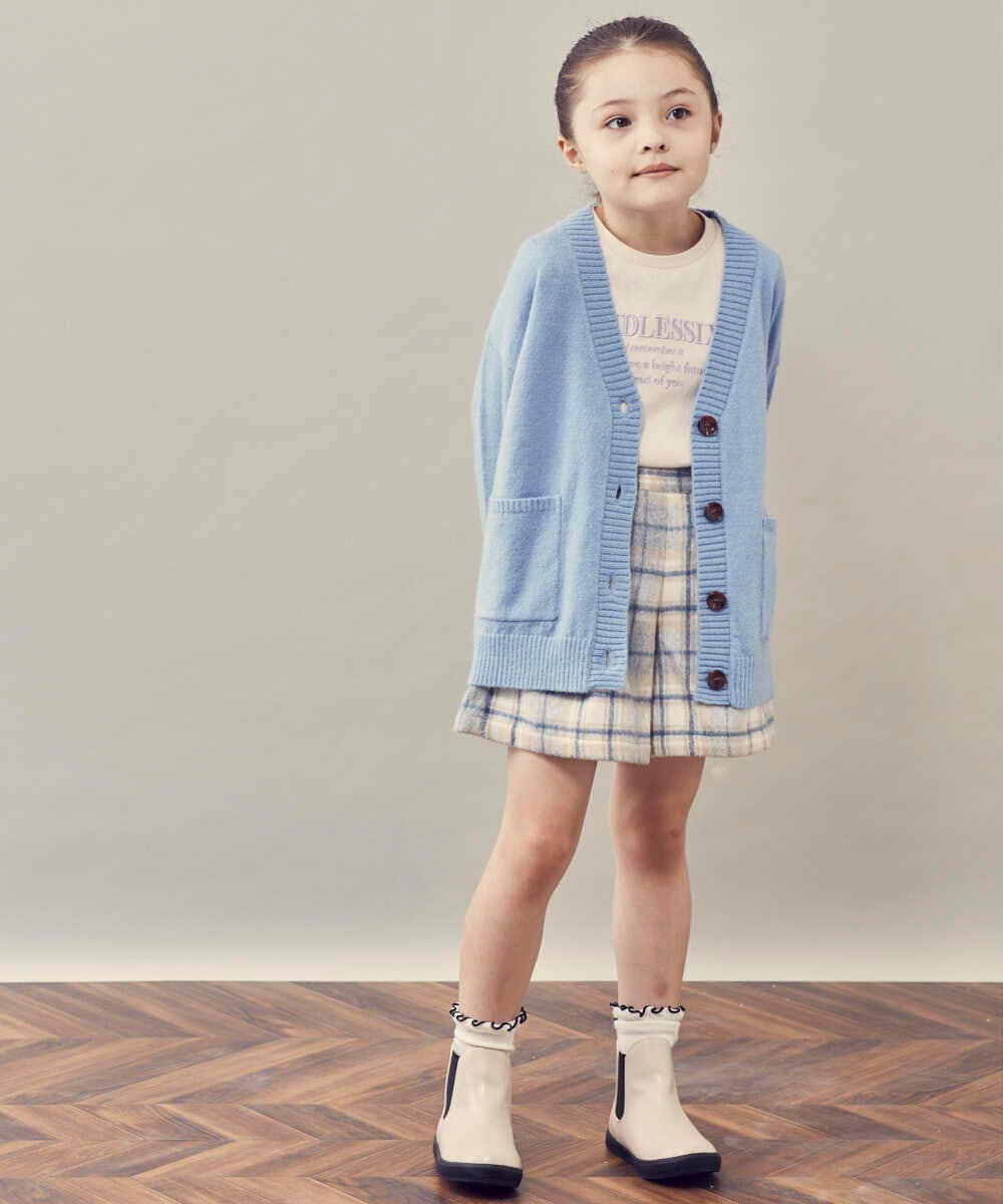 KJLLR60039 a.v.v KIDS(アー・ヴェ・ヴェ) [160]シャギーチェックショートパンツ ネイビー