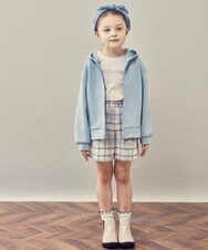 KJLLR60039 a.v.v KIDS(アー・ヴェ・ヴェ) [160]シャギーチェックショートパンツ ネイビー