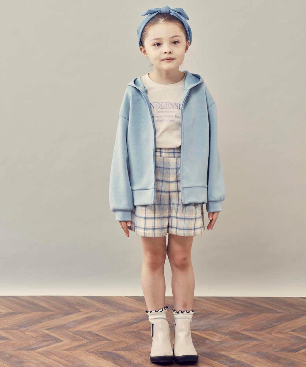 KJLLR60039 a.v.v KIDS(アー・ヴェ・ヴェ) [160]シャギーチェックショートパンツ ネイビー