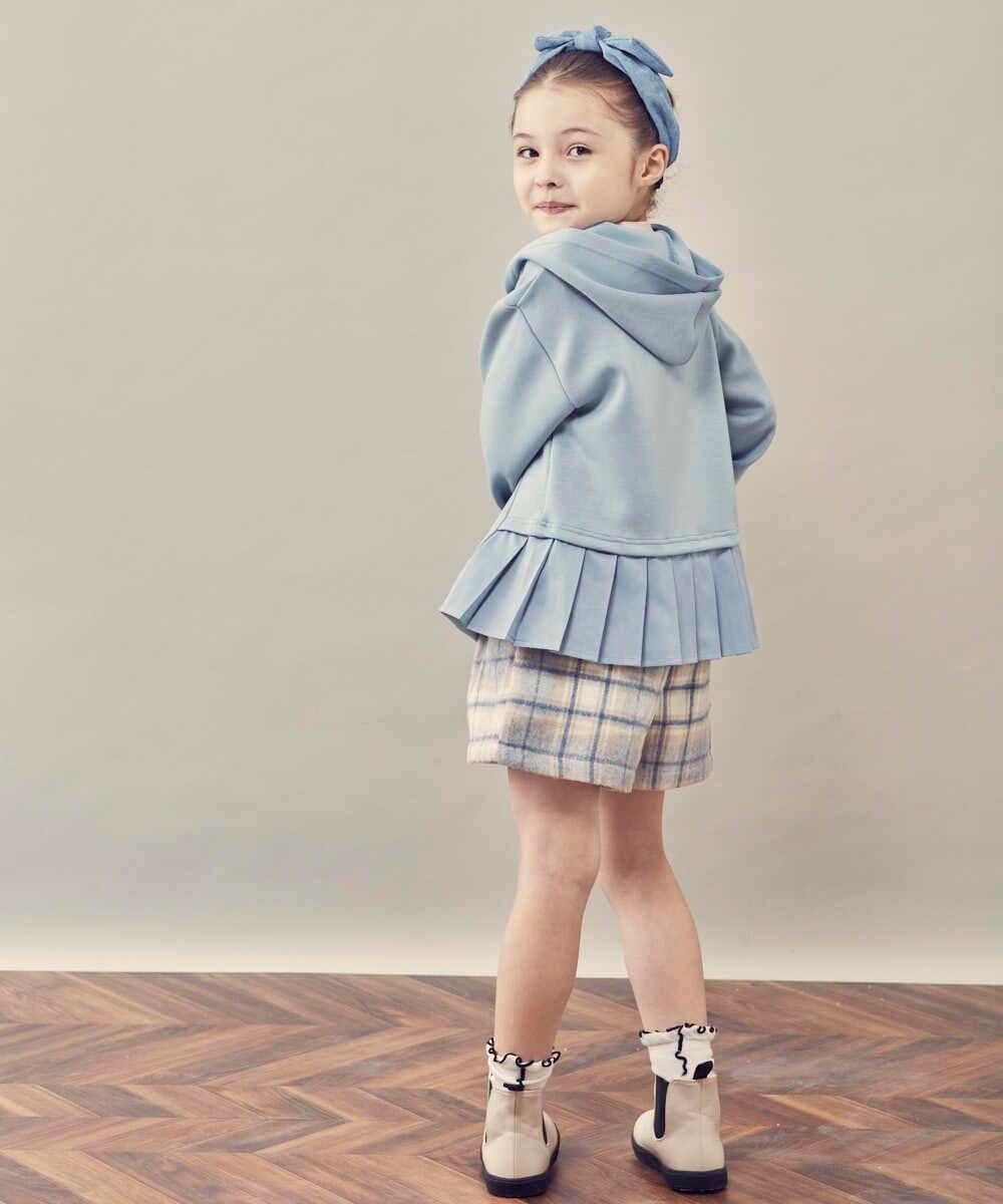 KJLLR60039 a.v.v KIDS(アー・ヴェ・ヴェ) [160]シャギーチェックショートパンツ ネイビー