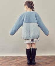 KJLLR60039 a.v.v KIDS(アー・ヴェ・ヴェ) [160]シャギーチェックショートパンツ ネイビー