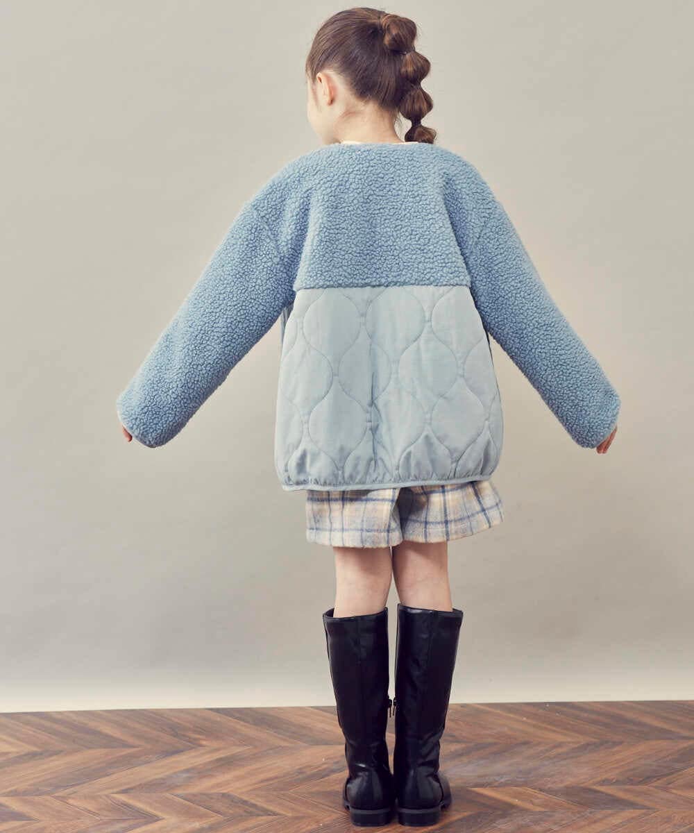 KJLLR60039 a.v.v KIDS(アー・ヴェ・ヴェ) [160]シャギーチェックショートパンツ ネイビー