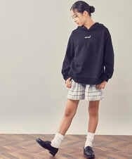 KJLLR60039 a.v.v KIDS(アー・ヴェ・ヴェ) [160]シャギーチェックショートパンツ ネイビー