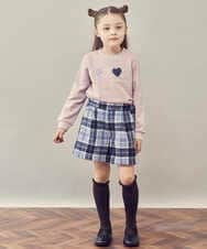 KJLLR60039 a.v.v KIDS(アー・ヴェ・ヴェ) [160]シャギーチェックショートパンツ ネイビー