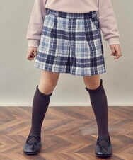 KJLLR60039 a.v.v KIDS(アー・ヴェ・ヴェ) [160]シャギーチェックショートパンツ ネイビー
